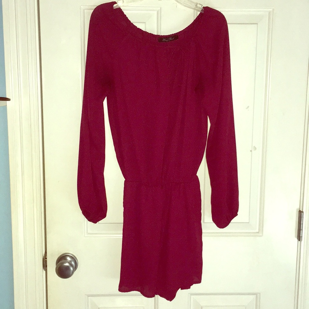 deep dark red romper